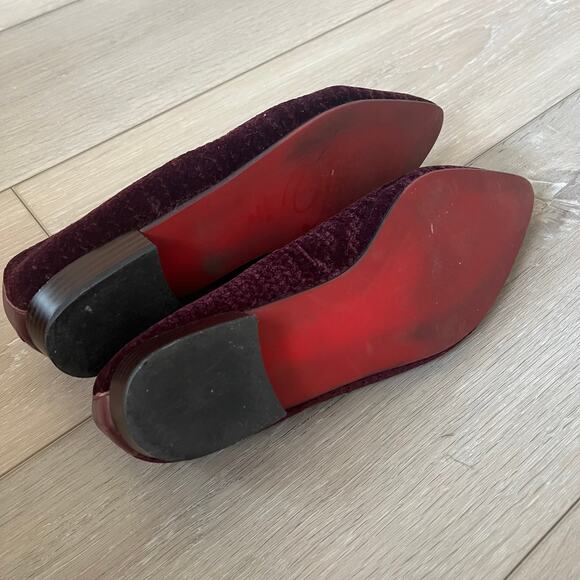 Anthropologie Bisue Ballerinas Flat Women's 40 Burgundy Embossed Smoking Loafer - Picture 8 of 14